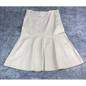 RQT Women's Size 12 Beige Low Waisted‎ Linen Blend Pleated Maxi Skirt